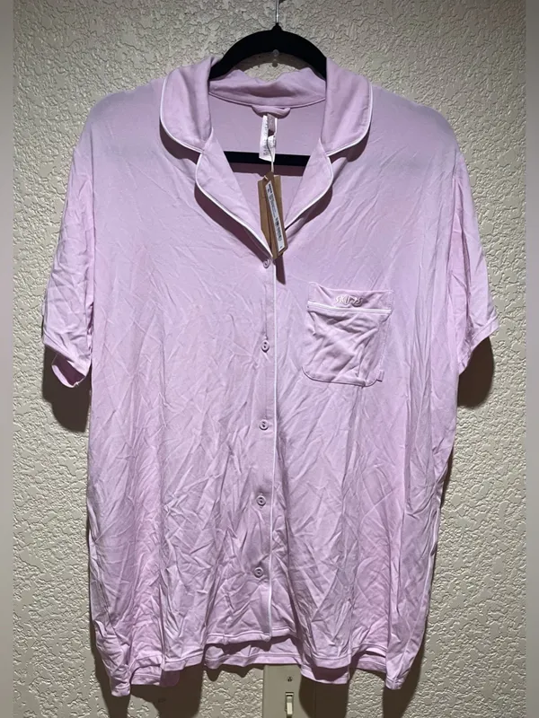 Skims Soft Lounge Shorts Pajama Set Pink Size L Cherry Blossom contrast NWT - Image 11