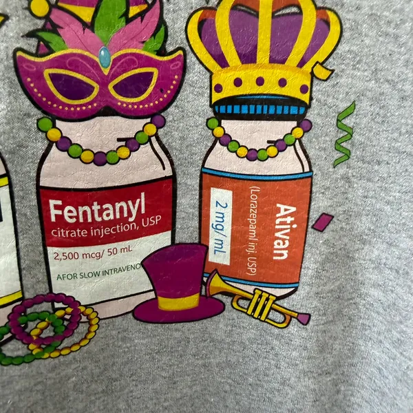 Unisex Gildan RX Graphic Hoodie Size XL Prescription Pharmacy Mardi Gras - Image 7