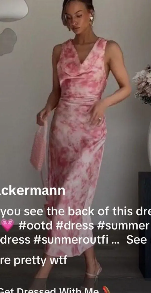 ZARA Pink Tie Dye Dress - Image 5