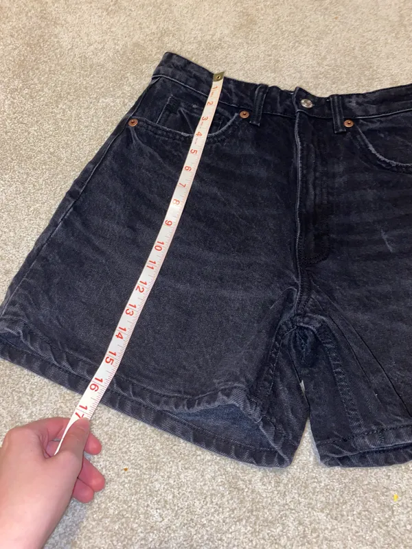 Zara High Rise Black Denim Jean Shorts 6 - Image 3