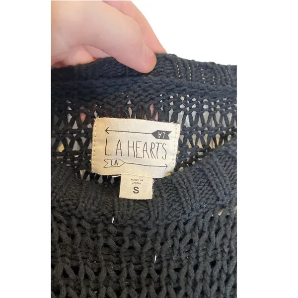 L.A. Hearts Black Knit Sweater w/ Fringe - Image 4