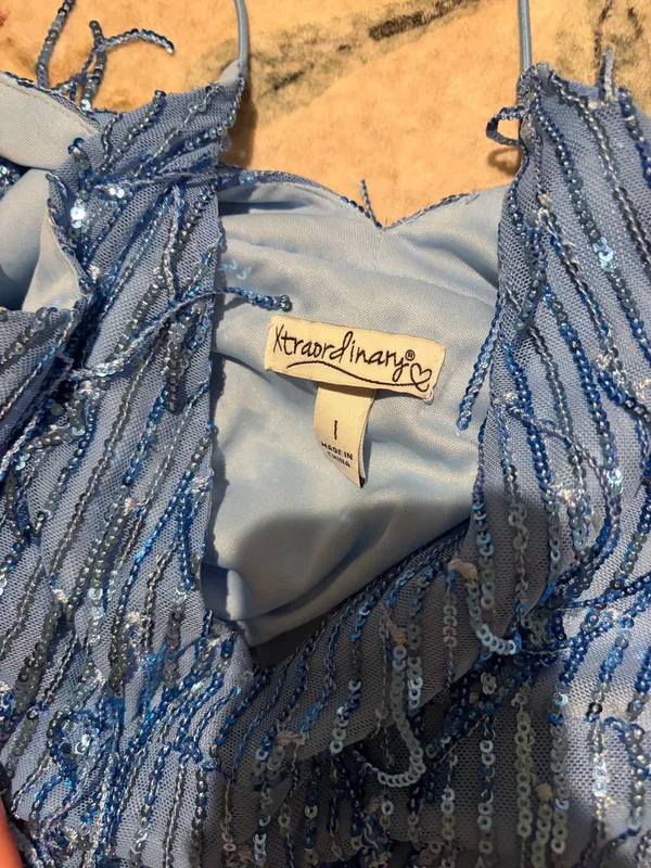 Blue sequin dress Size 1 - Image 3