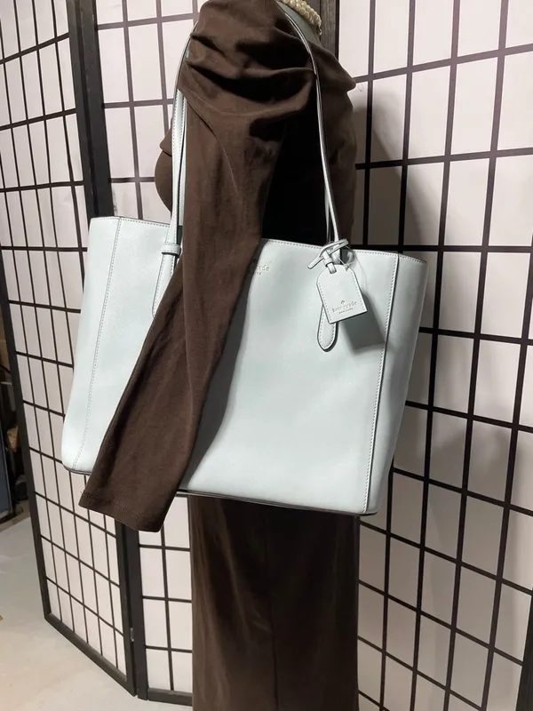 Kate Spade New York Schuyler Tote Bag - Light Blue (Saffiano PVC) - Image 9