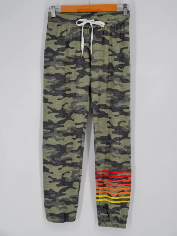 PJ Salvage Camo Rainbow Stripe Lounge Set Sweatshirt & Joggers XS - Image 6