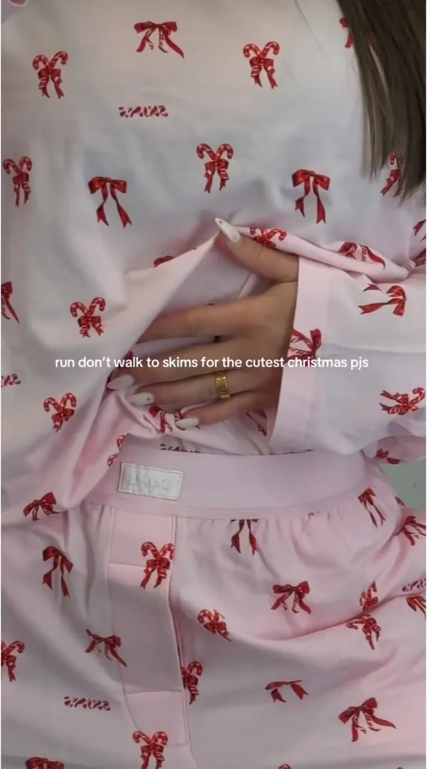 SKIMS Candy Cane Bow Pajama Set - Image 2