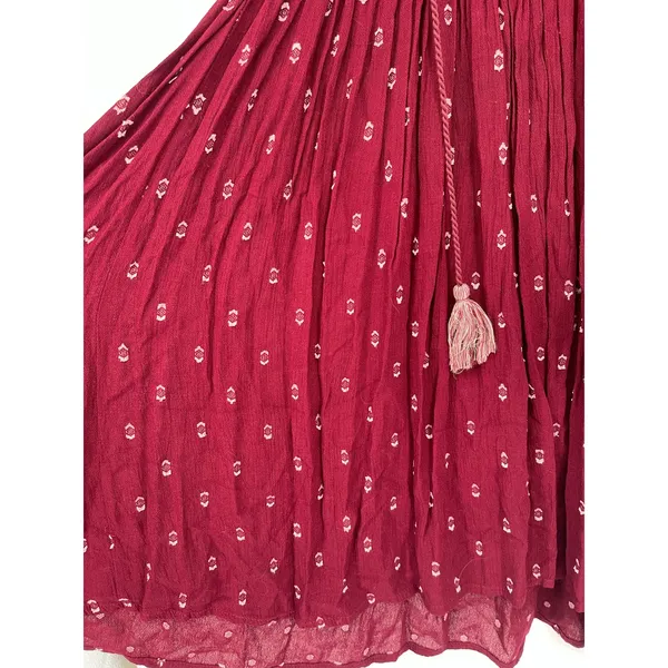NWT Zara‎ Boho Embroidered Tassel Mini Dress XS Wine Red Peasant - Image 7