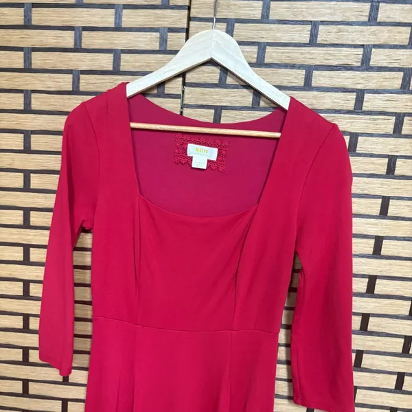 Maeve‎ Red Midi Dress Size XS - Image 3