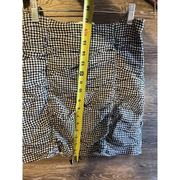 Abercrombie Fitch Mini Skirt Gray White Checkered Plaid Zip Size Small S - Image 5