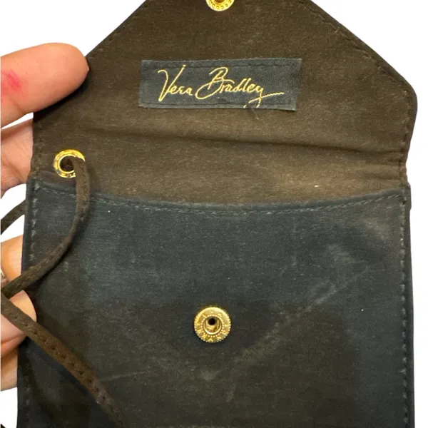 Vera Bradley ID Card Envelope‎ Wristlet Black Brown - Image 2