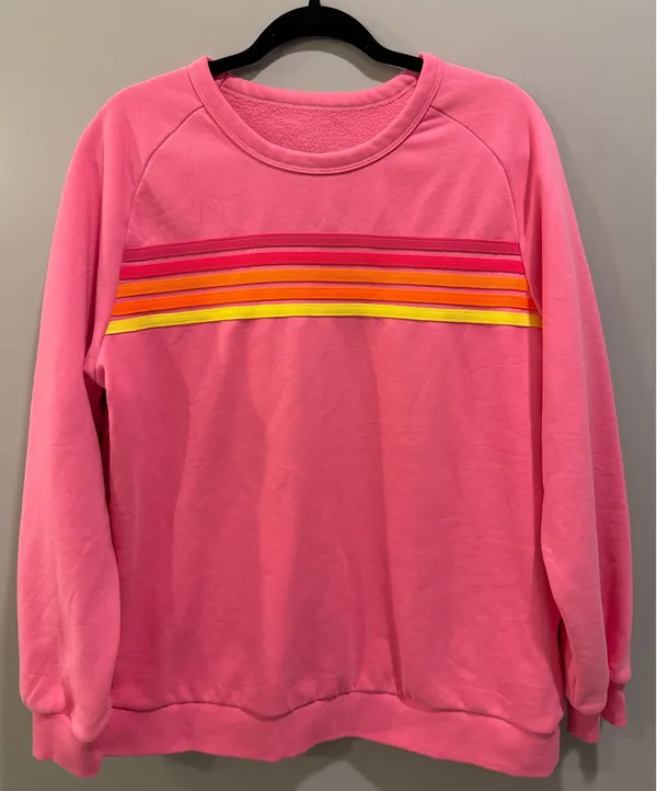 Unbranded Color Contrast Sweatshirt Pink - Image 3