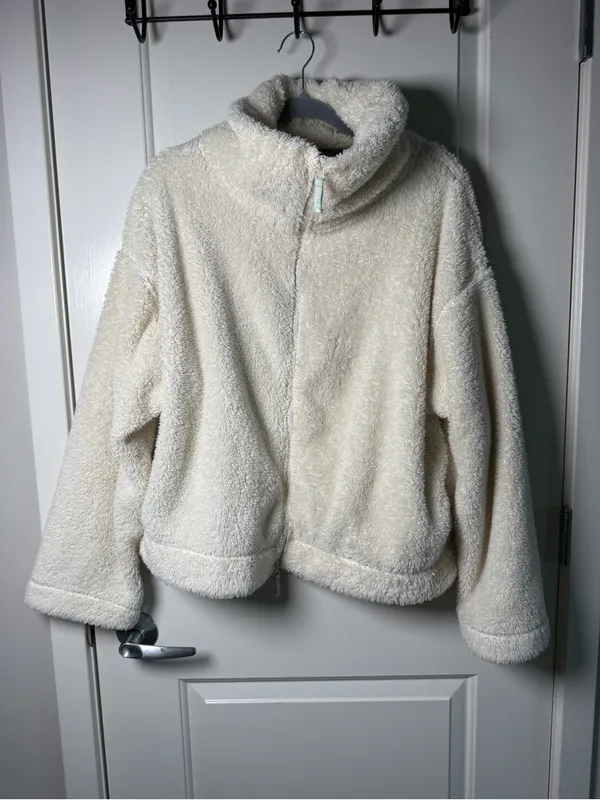 FP Movement by Free People Cream Sherpa Funnel Zip Pullover - Image 2