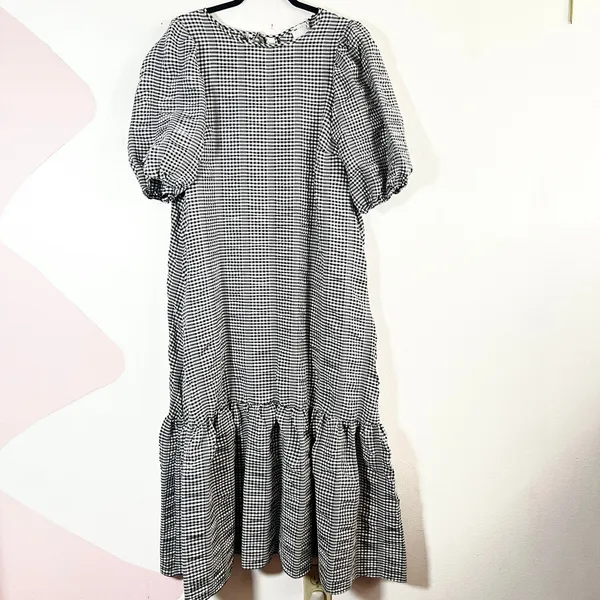 ASOS Design Gingham Maxi Dress Womens 6 Puff Sleeve Milkmaid Cottagecore‎ - Image 2