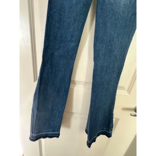 Celebrity Pink Dark Wash High Waisted Button Up Flare Jeans Women's Sz 1/25 - Image 2