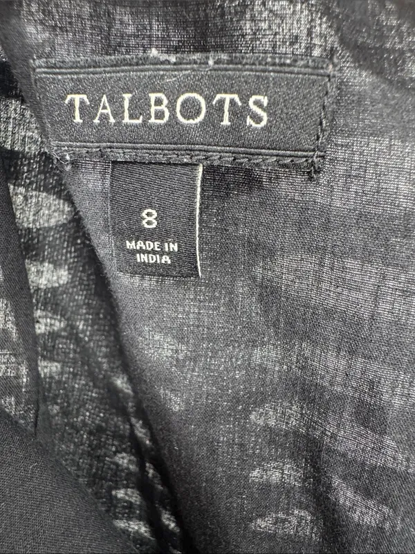 Talbots Black and White Polka Dot knee length Dress 8 cotton career party event - Image 12