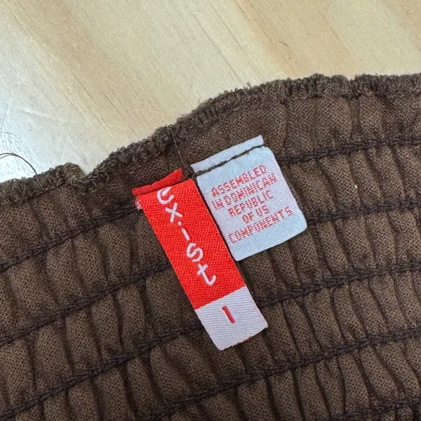 Y2K Exist Brown Smocked Halter Terrycloth Dress Size 1 Knit Casual Summer Mini‎ - Image 4