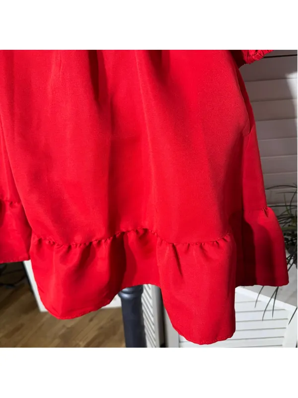NWT peasant dress 3/4 ballooned sleeves ruffled homecoming cocktail Holiday sz S - Image 15