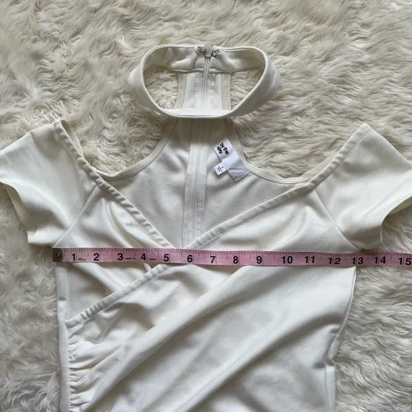 By The Way x Revolve Dress Cordelia Choker Ruched Mini Bodycon in White S - Image 10