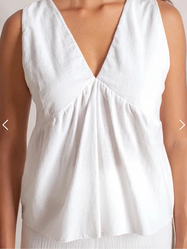 NWT Indigo Luna Mökki Top Off White XL/XXL Boho Lace-Up Slow Fashion - Image 2