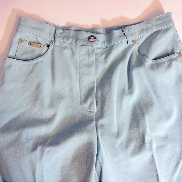 St. John Sport by Marie Gray Robins Egg Blue Straight‎ Leg Pants Size 8 - Image 3