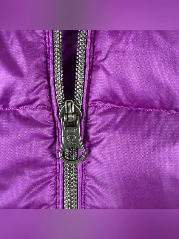 Lululemon Goose Down For A Run Zip Up Violet Puffer Quilted Coat Women's Sz 8 - Image 9