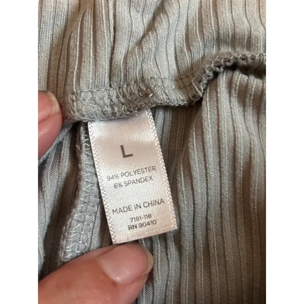 Danskin Lounge Set L Grey Ribbed Short Sleeve Top and Pants Athleisure Co-ord - Image 5