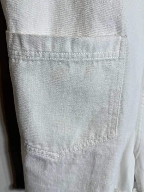 Show Me Your Mumu Trude Romper Women's Large Seashell White Denim Boho Festival - Image 10
