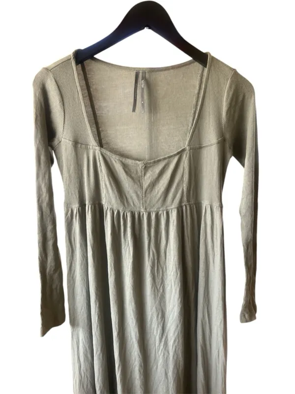 Anthropologie Olive Green Long Sleeve Tiered Maxi Dress - Image 5