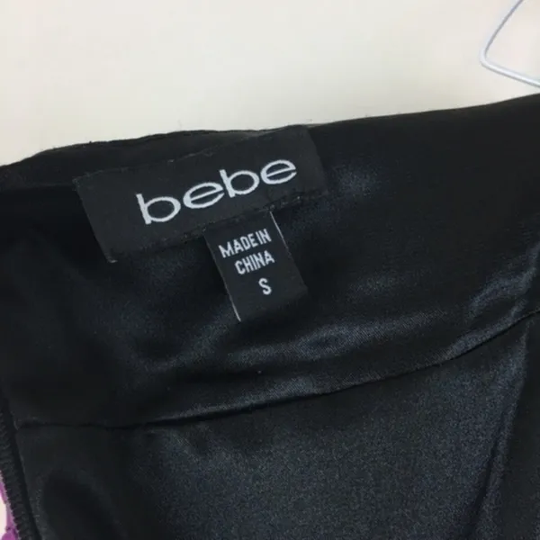 BEBE Silk Paisley Print Bubble Hem Strapless Dress‎ - Image 4