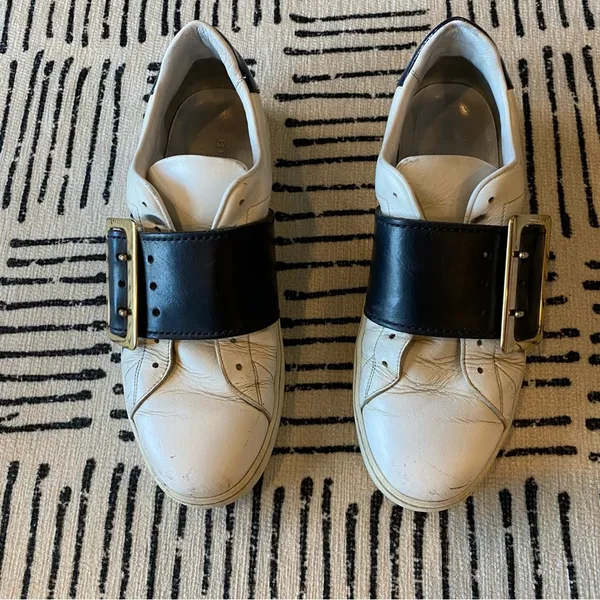Burberry Westford Buckle Strap Leather Sneakers EU 38.5 - Image 3