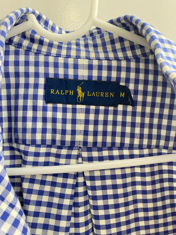 Ralph Lauren Blue Gingham Button-Down Shirt - Image 4