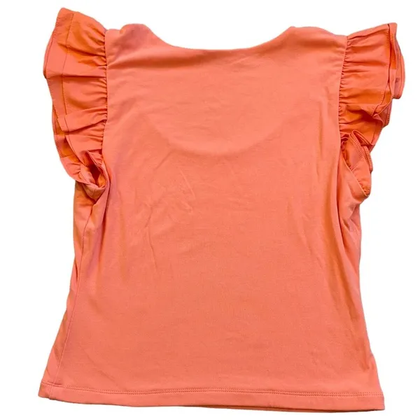 English Factory Salmon Ruffle Sleeve Scoop Neck Top - Image 9