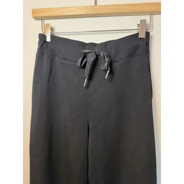 Spanx Air Essential Pants S Black Wide Leg Drawstring Stretch 30" Inseam NEW - Image 3