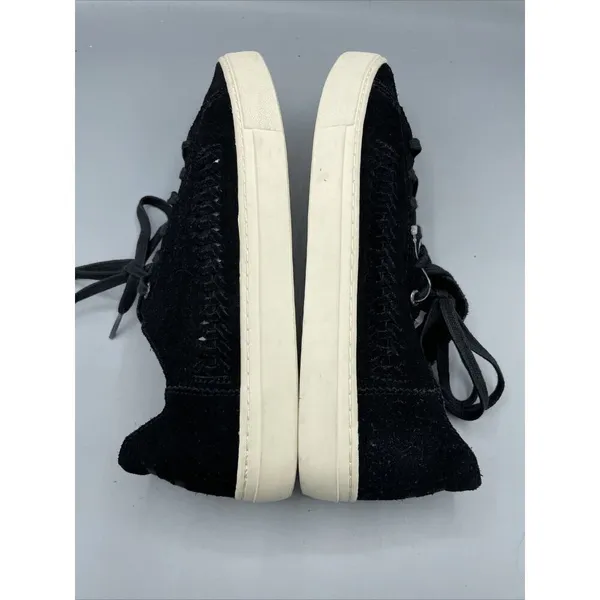 TOMS Black Suede‎ Leather Lace Up Sneakers Women’s Shoes 9.5 Casual Comfort - Image 7