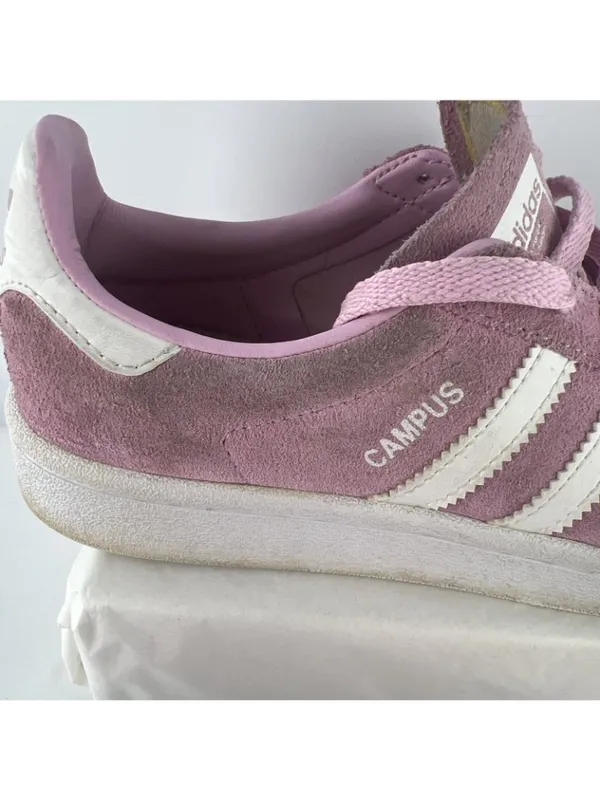 Adidas Campus Mens 5 Womens 6 00s Pink and White Suede Low Top Sneakers - Image 9
