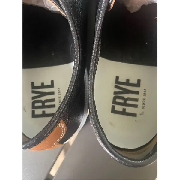 Frye Gia Low Lace Leather Sneakers Black Size 8M Casual - Image 13