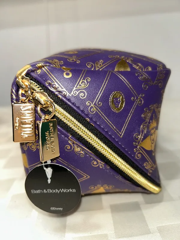 Disney Purple Cosmetic Bag with Gold Villain Portraits - Image 4