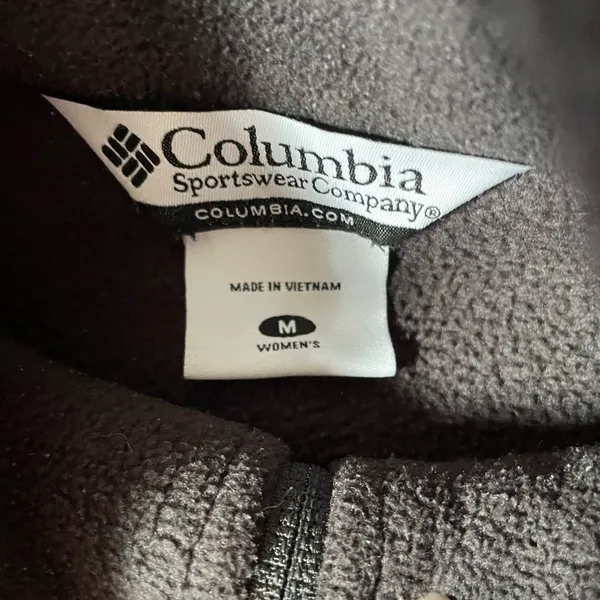 Columbia Black Full Zip Men Women Fleece Jacket Sz Medium excellent xondeion - Image 4