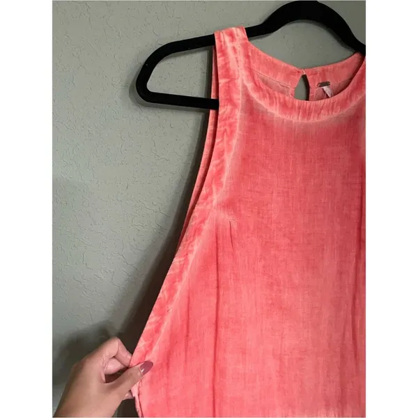 Free People Breathless Moments Tunic Dress Size Small Peach Coral Cotton - Image 5