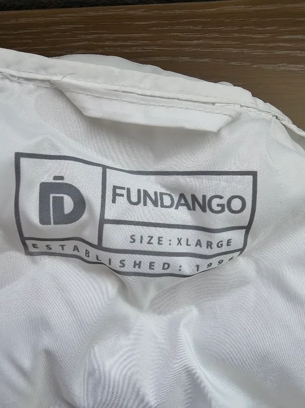 Fundango White Hooded Puffer Vest Geometric Baffles Full Zip Lightweight XL - Image 6