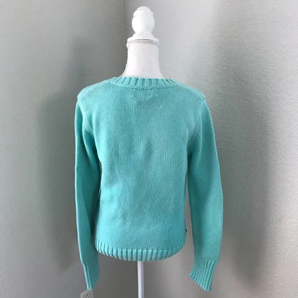 Lauren Ralph Lauren Women Light Blue Knitted Pullover V-Neck Sweater Medium - Image 3