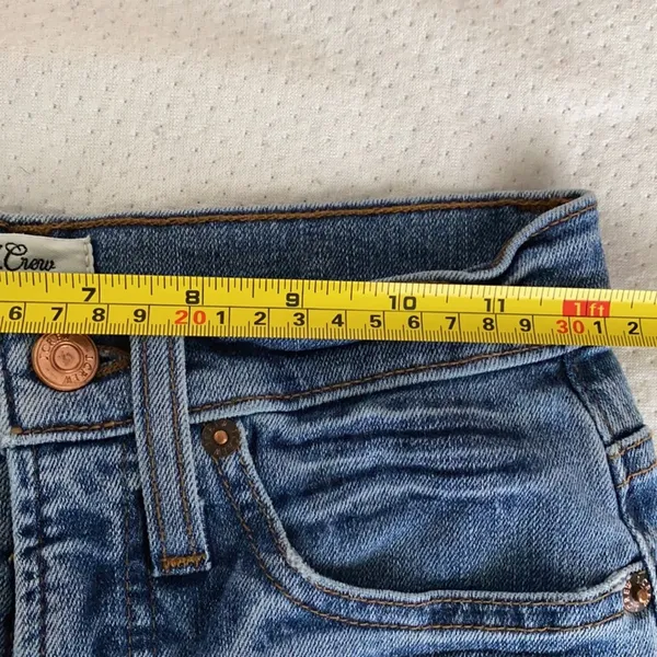 J. Crew Blue Vintage Crop Ankle Length Jeans Structured Cotton Distressed Denim. - Image 11