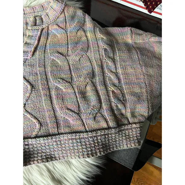 Urban Outfitters Multicolor Cable Knit Cropped Sweater - Image 8