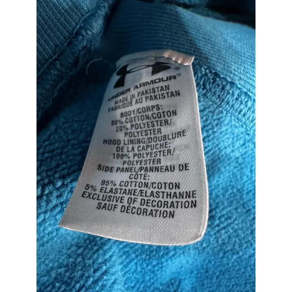 Chic Under Armour‎ Pullover Hoodie Sweatshirt Womens Sz M Teal Heavy Cotton 2012 - Image 4