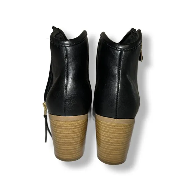 Women’s Maurice’s Black Vegan Leather Western Style Boots Sz: 7 - Image 5