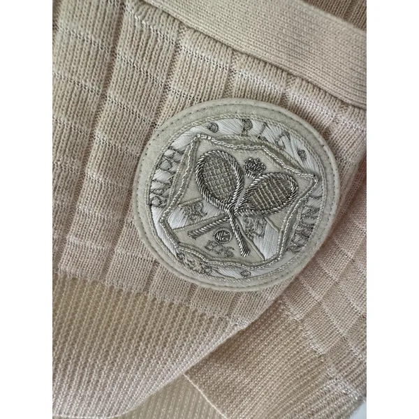 Ralph Lauren X Wimbledon Cream Ribbed Knit Button Crest Cardigan Sweater Medium - Image 5