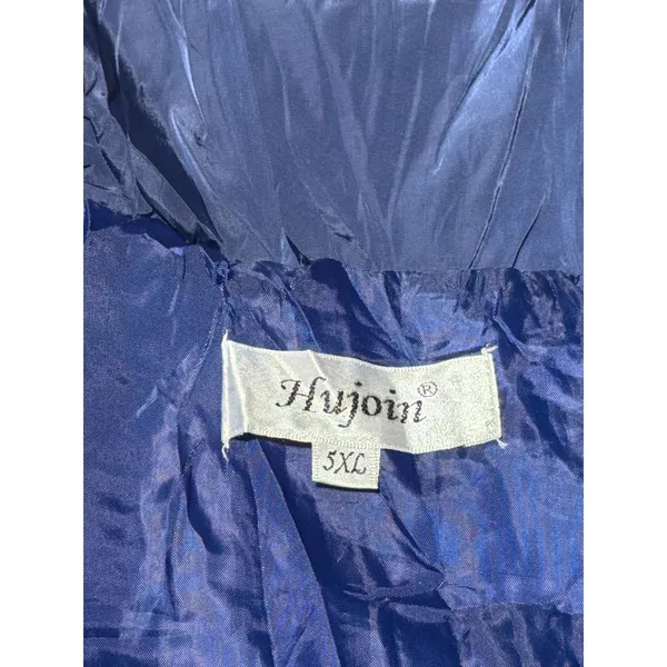Navy Blue Puffer Jacket Women Zip Up Quilted Mock‎ Neck Coat xl - Image 3