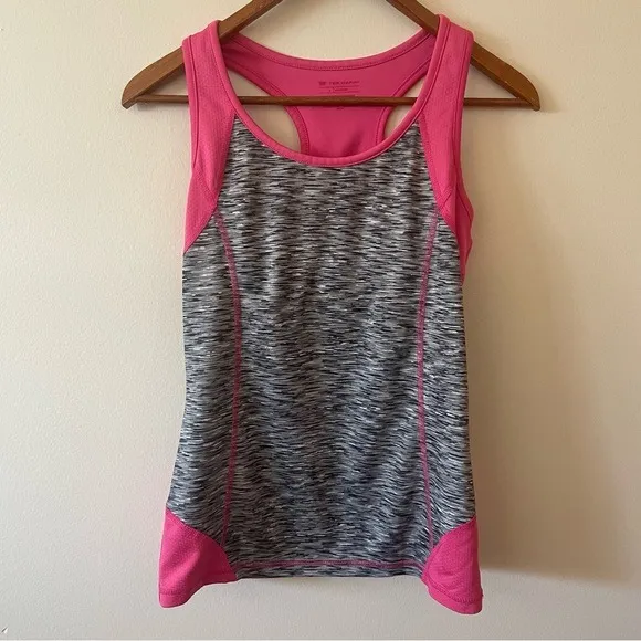 Tek Gear Pink and Gray Athletic Tank Top Small - Image 2