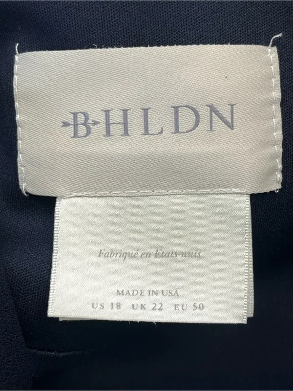 BHLDN Navy Blue Sheath Dress Womens Size 18 Lined Slit Wedding Guest‎ NEW *FLAW - Image 2