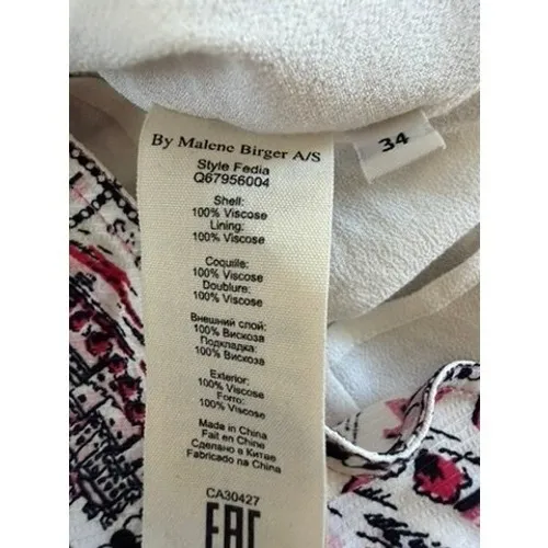 By Malene Birger Postcard‎ City Print Long Sleeve Blouse Pink Cream Size 34 XS - Image 5