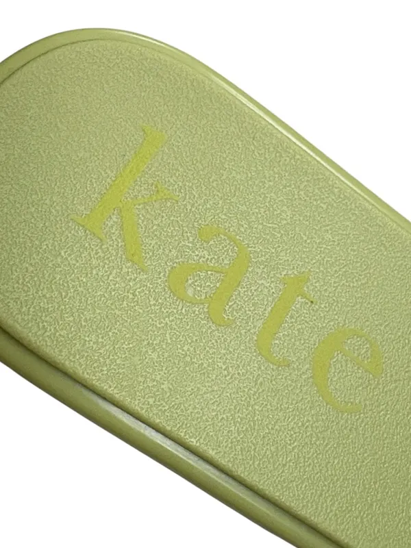 New In Box Kate Spade Sculpted Spade Jelly Sandals Bosc Pear Green Size 6 - Image 3